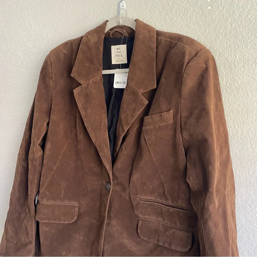 NEW Free People Paper Cut Faux Suede Blazer